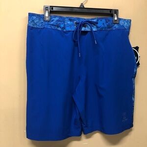 RealTree Fishing Men’s Size M Blue Board Shorts Swim Trunks NWT